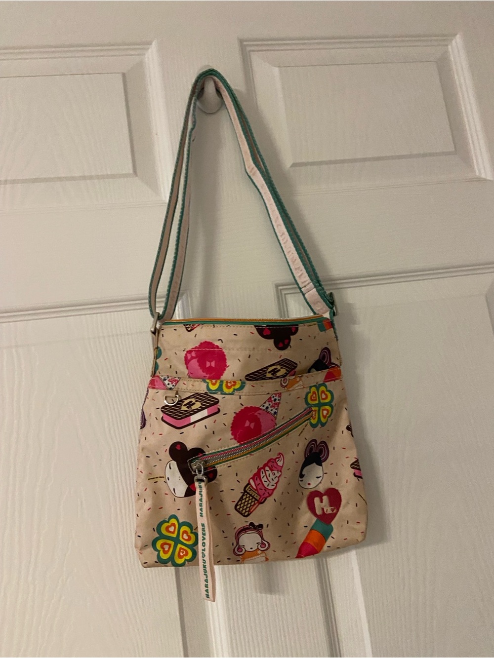 HARAJUKU Light Pink Y2K Japanese DESSERT SWEETS POPSICLE Nylon Crossbody Bag